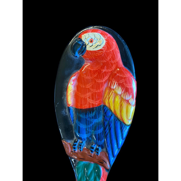 Parrot Bird Set Lot Comb & Mirror Set Handheld Carved Detail Vintage Lot - Picture 4 of 10